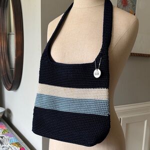 The Sak Navy and Cream Striped Shoulder Bag